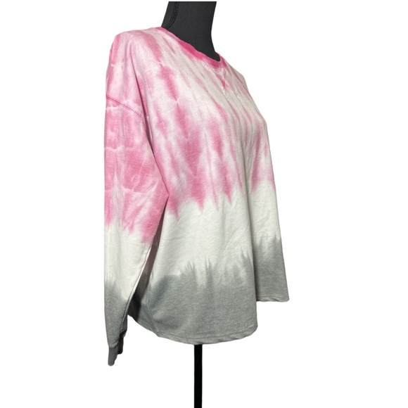 Pants Store Tie-Dye Pink and Gray Long Sleeve Top size Medium - Picture 4 of 6